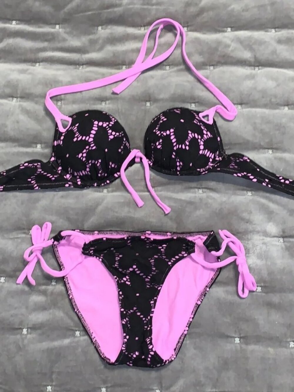 Victoria's Secret | Black & Purple Lace Bikini